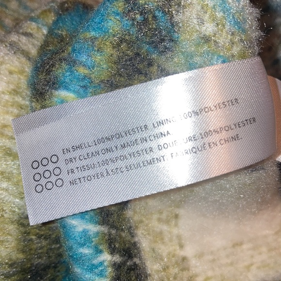 Y2K En Saison Size Blue Green and White Plaid Illusion Wrap Mini Skirt - Picture 10 of 10